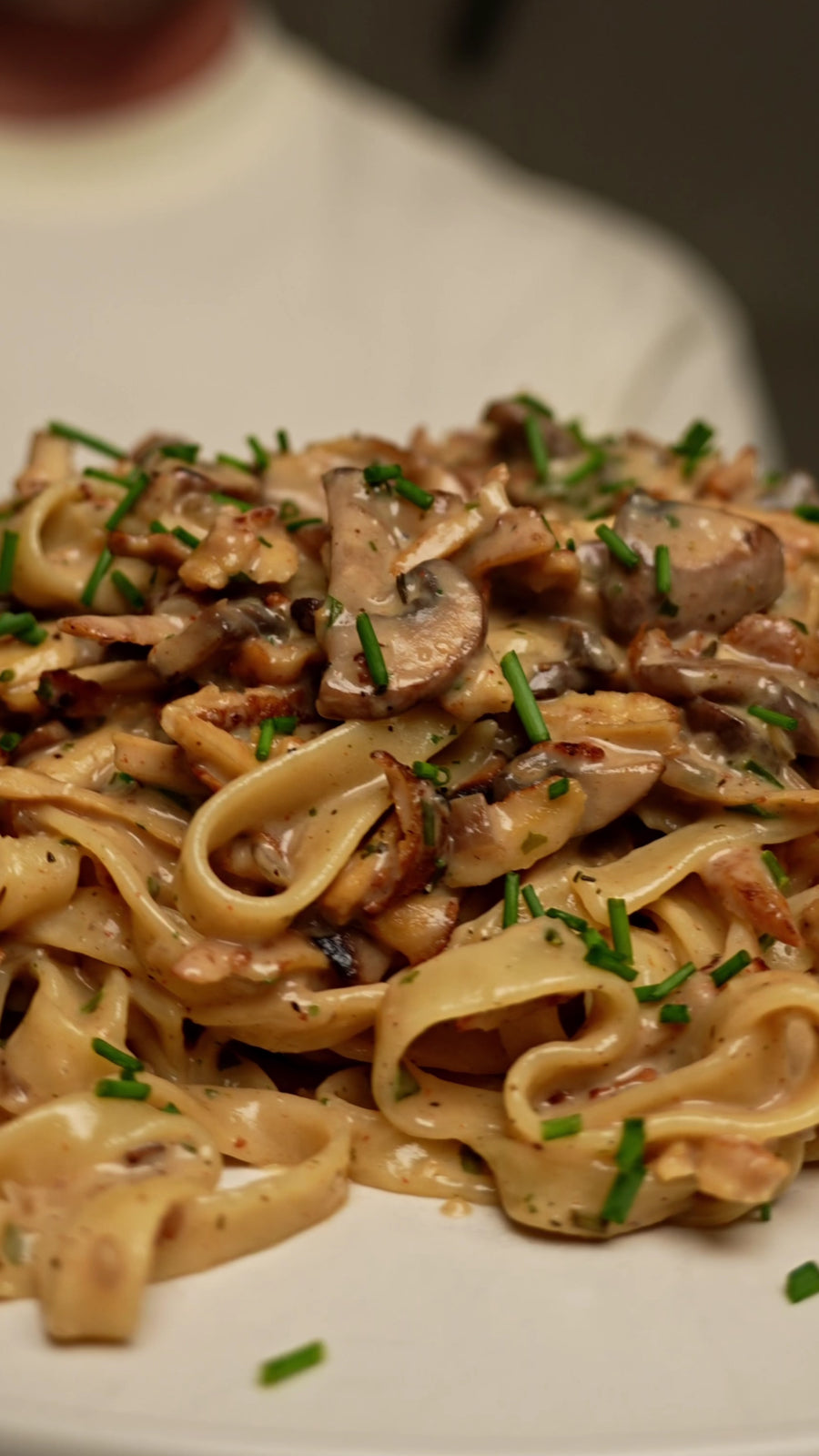 High Protein Creamy Mushroom Pasta