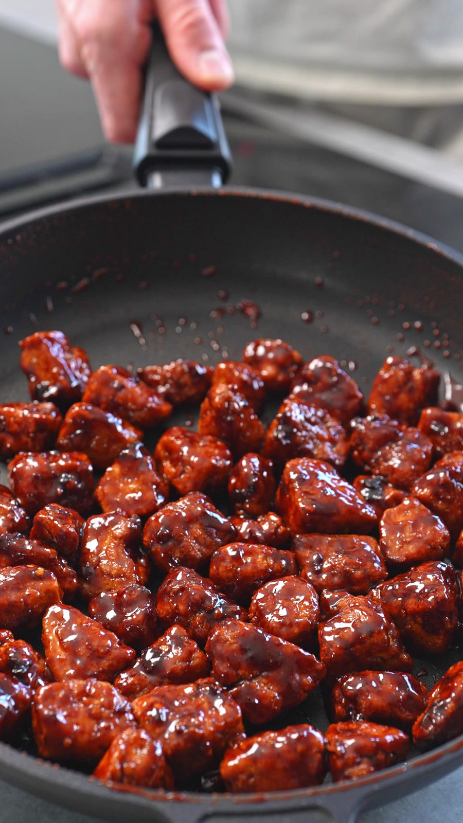 Vegan High Protein Korean Glazed Popcorn Tofu