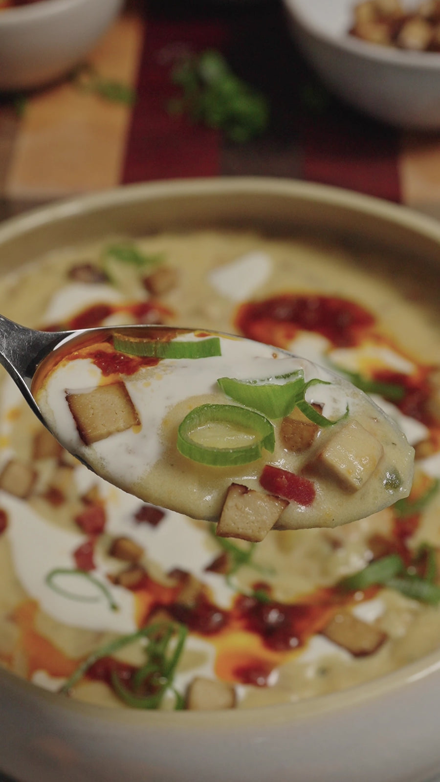 Die beste vegane High Protein Kartoffelsuppe