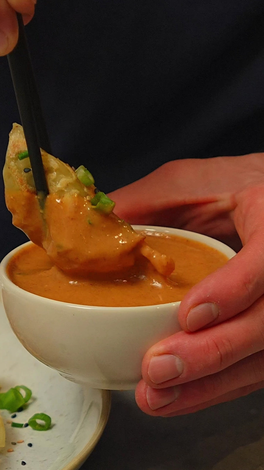 Vegan High Protein Gyoza with Peanut Sauce