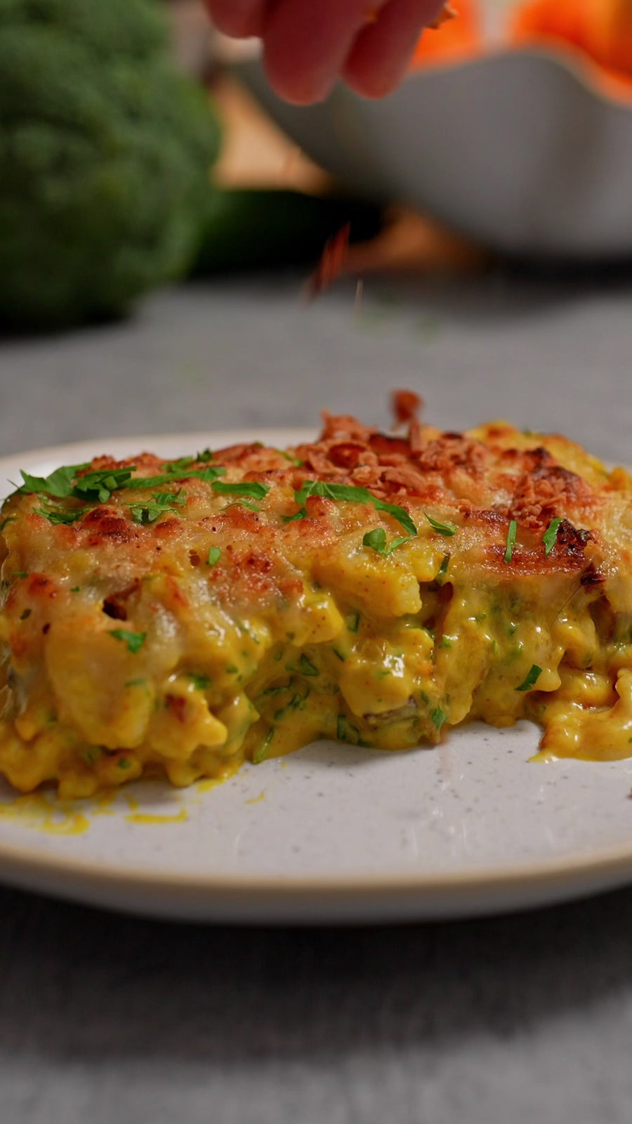 High Protein Cheesy-Crust Cheese Spätzle